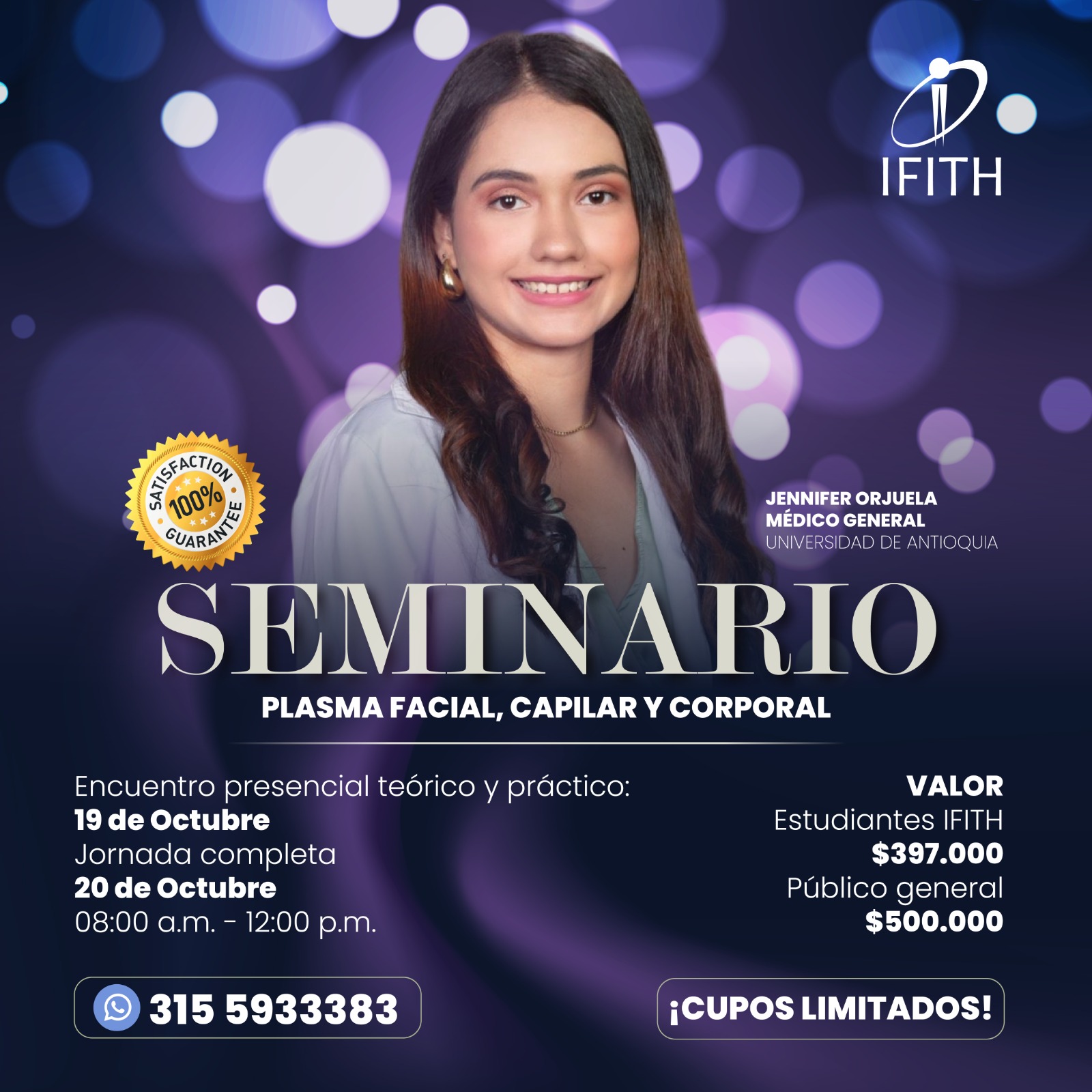 Seminario de Plasma Facial, Capilar y Corporal en IFITH Ibagué